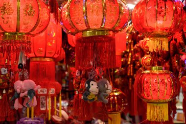 Chinese red lanterns clipart