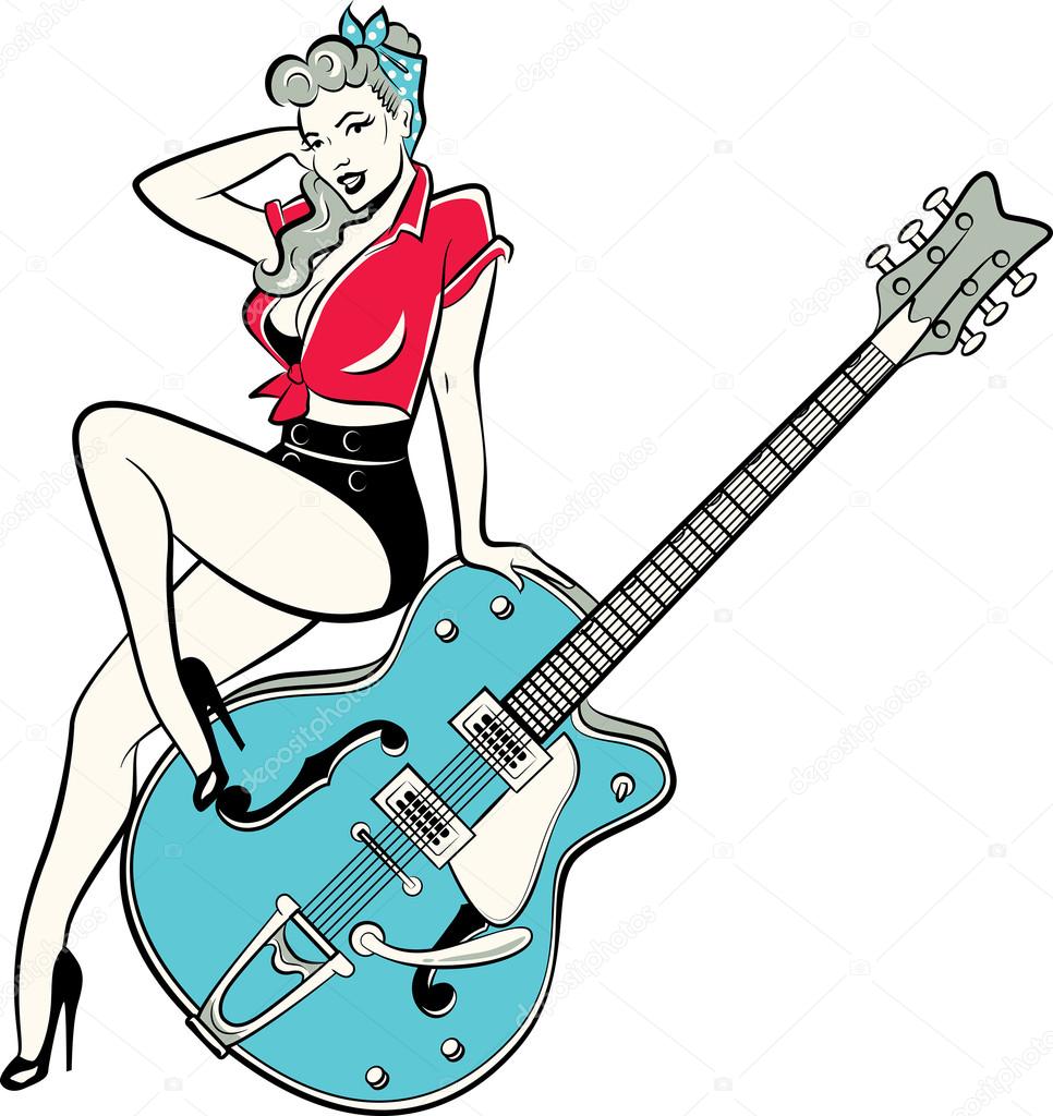 Rockabilly Girl White Transparent, Rockabilly Girl Or Pin Up Girl