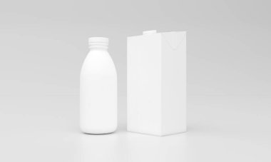 Süt Paketi Paket Tasarımı 3B Hazırlandı