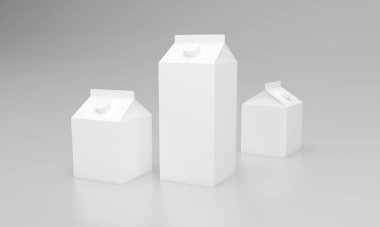 Süt Paketi Paket Tasarımı 3B Hazırlandı