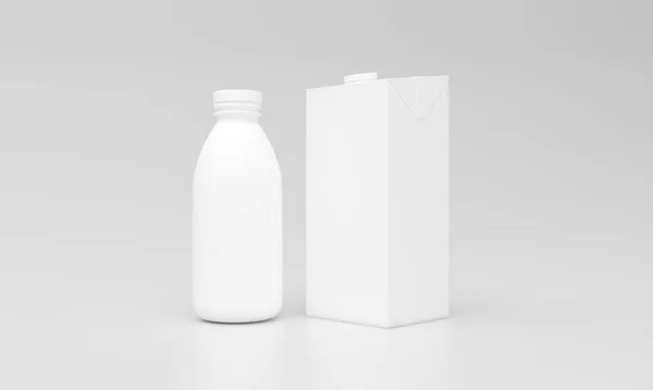ミルクパック包装パケットデザイン3Dレンダリング — ストック写真
