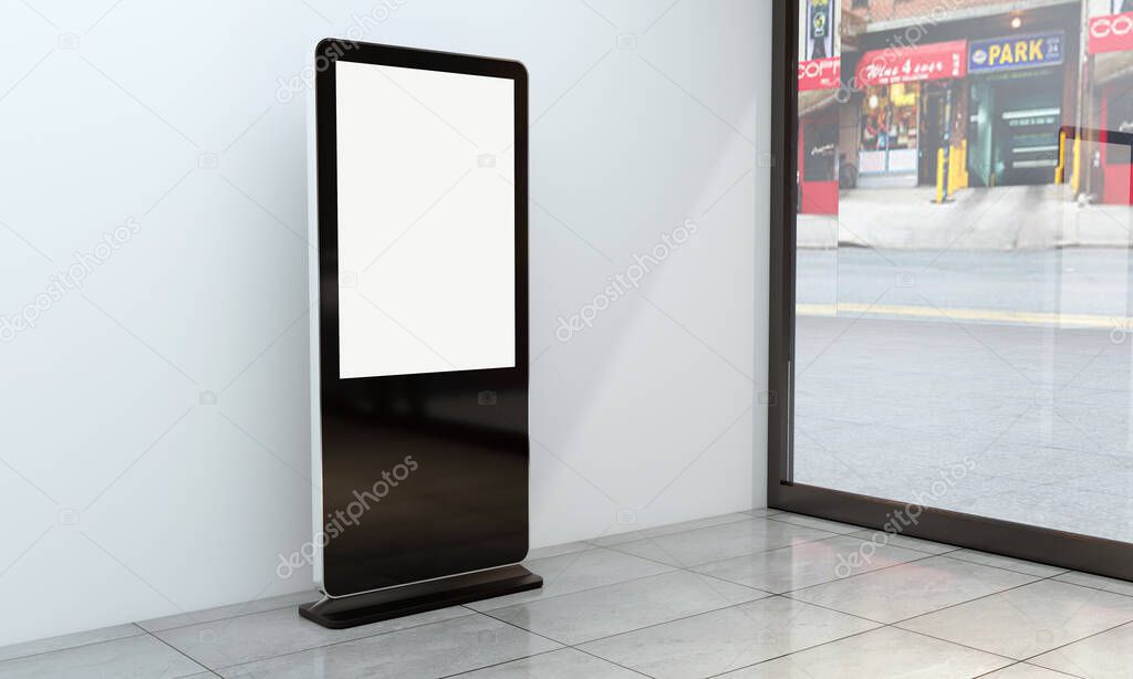 Totem and Kiosk Digital Signage 3d Rendered