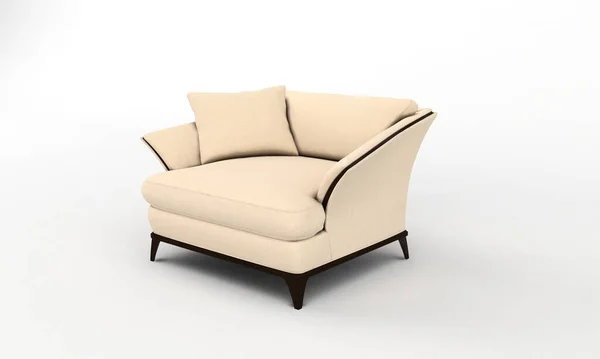 Pojedyncza Sofa Stronie Krzesła Zobacz Meble Rendering — Zdjęcie stockowe