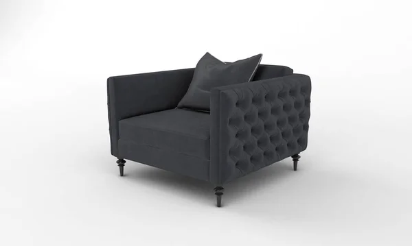 Einzelne Sofa Stuhl Seitenansicht Möbel Rendering — Stockfoto