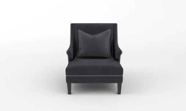 Single Sofa Chair Tampilan Depan Furniture Rendering — Stok Foto