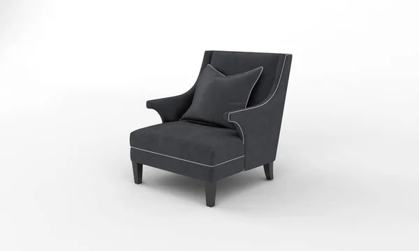 Single Sofa Chair Side View Furniture Rendering — Stock fotografie