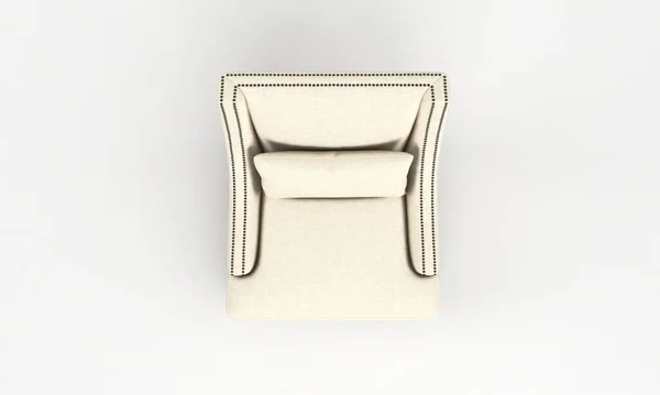 Pojedyncza Sofa Krzesło Przodu Zobacz Meble Rendering — Zdjęcie stockowe