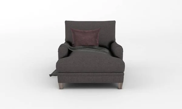 Einzelne Sofa Stuhl Front Ansicht Möbel Rendering — Stockfoto