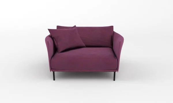 Einzelne Sofa Stuhl Front Ansicht Möbel Rendering — Stockfoto