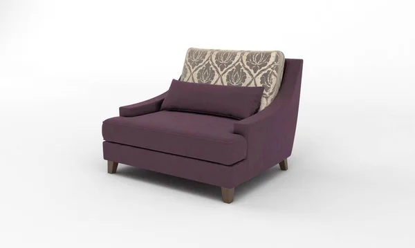 Single Sofa Chair Side View Furniture Rendering — Stock fotografie