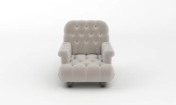 Single Sofa Chair Front Zobrazit Nábytek Vykreslování — Stock fotografie