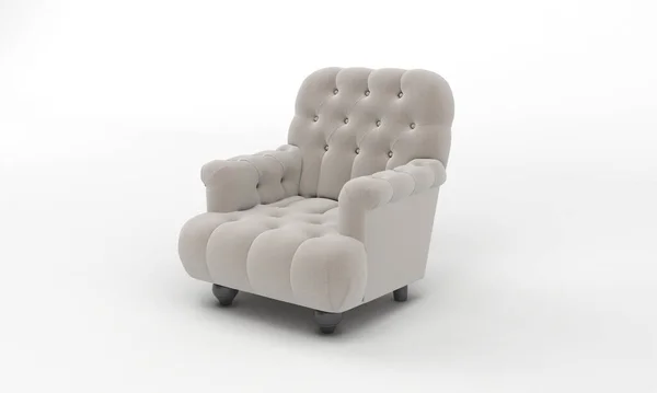 Einzelne Sofa Stuhl Seitenansicht Möbel Rendering — Stockfoto