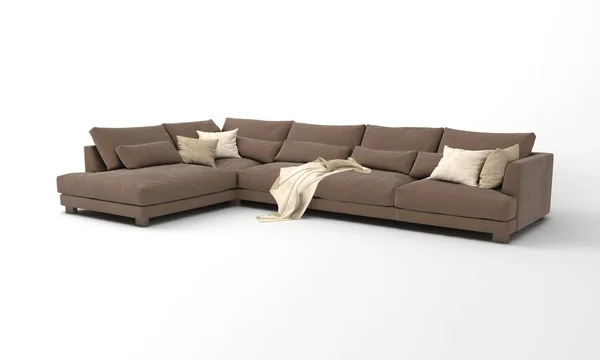 Sofa Bekijk Meubels Rendering — Stockfoto