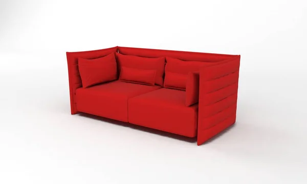 Sofa Bútorok Megtekintése Renderelés — Stock Fotó