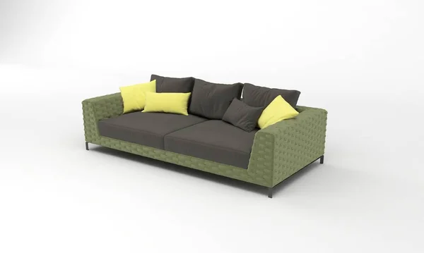 Sofa Bekijk Meubels Rendering — Stockfoto