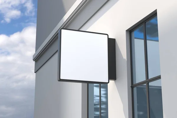 Wall Mount Sign Fassade Board Mockup — Stockfoto