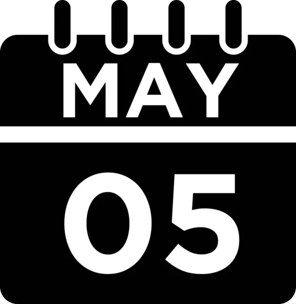 Calendario May Glyph Icono — Foto de Stock