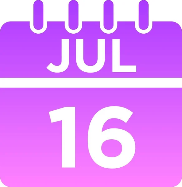 Kalender Juli Glyph Ikon — Stockfoto