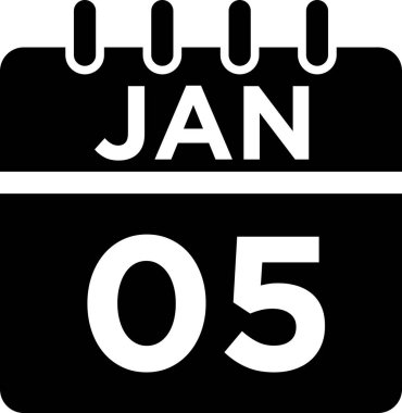 Takvim Ocak Glyph simgesi