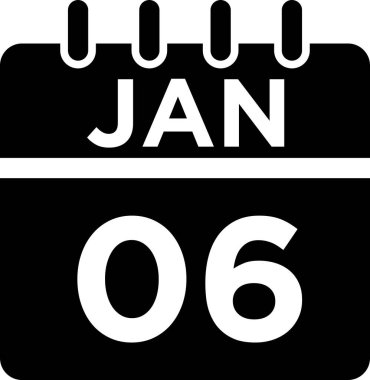 Takvim Ocak Glyph simgesi