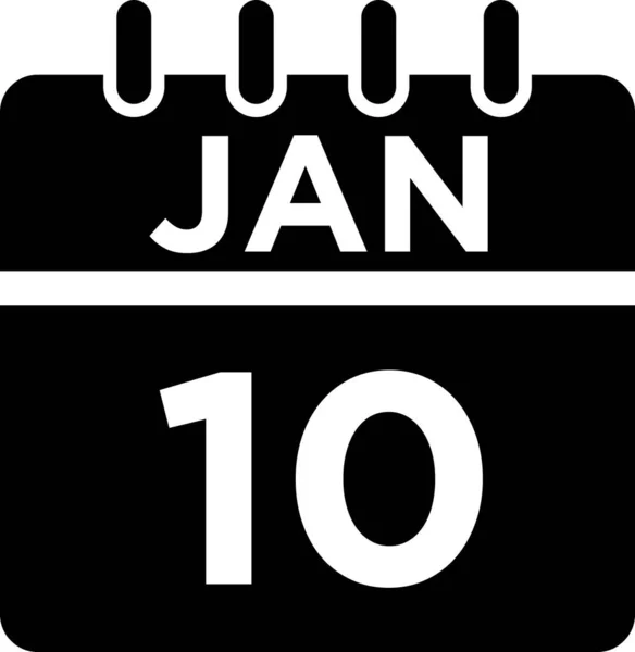 Calendario Enero Glifo Icono —  Fotos de Stock