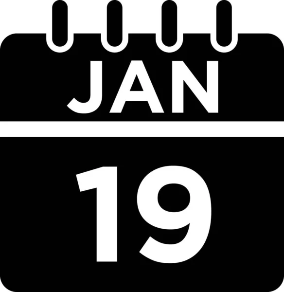 Calendario Enero Glifo Icono —  Fotos de Stock