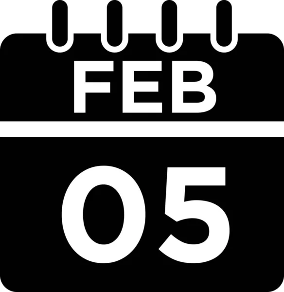 Takvim Şubat Glyph Simgesi — Stok fotoğraf