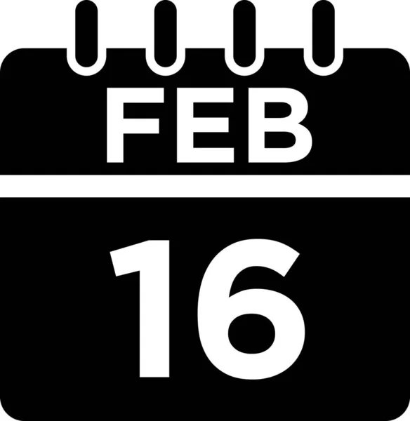 Calendario Febrero Glifo Icono —  Fotos de Stock