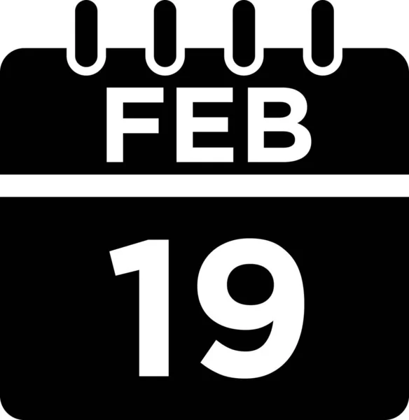 Calendario Febrero Glifo Icono —  Fotos de Stock