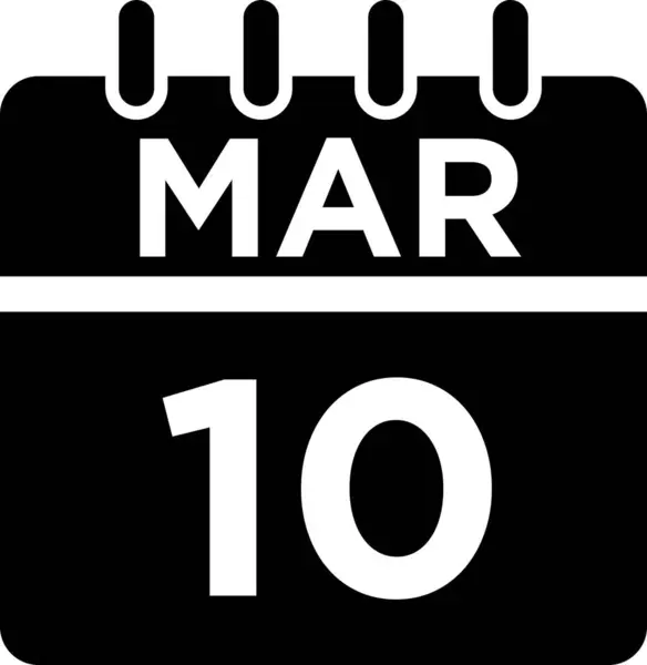 Calendar March Glyph Icon — Stock Photo, Image