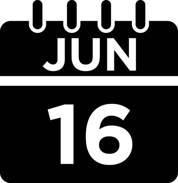 Calendário Junho Ícone Glyph — Fotografia de Stock