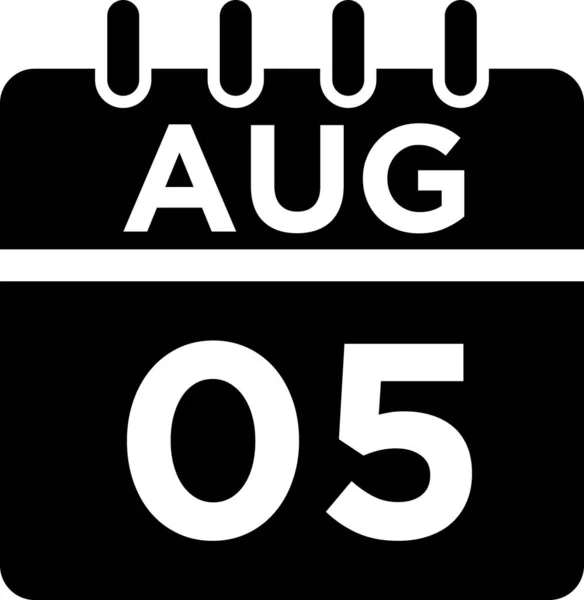 Calendar August Glyph Icon — Stock Photo, Image