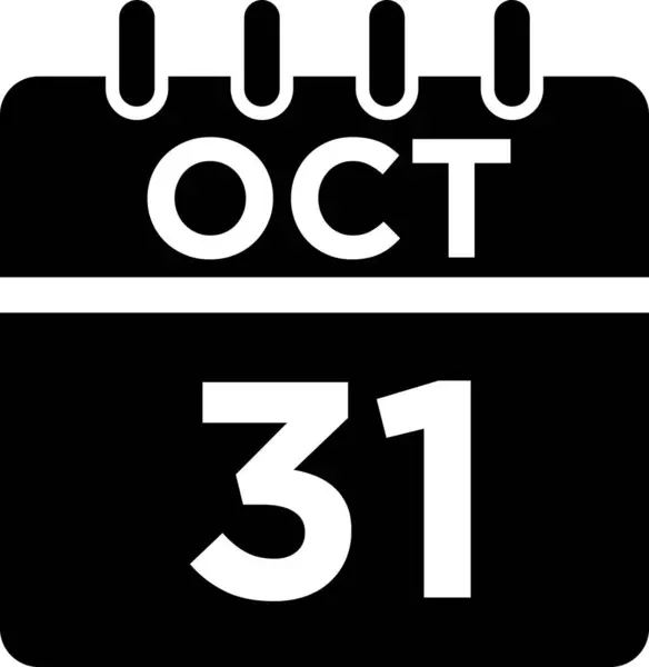 Takvim Ekim Glyph Simgesi — Stok fotoğraf