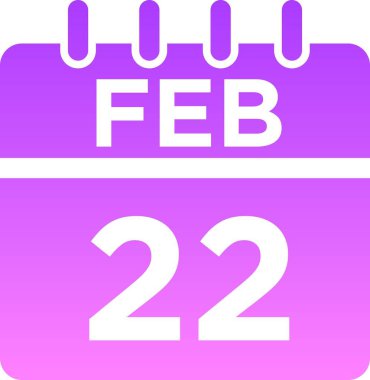 Takvim Şubat Glyph simgesi