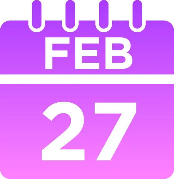Calendar February Glyph Icon — Stock Photo, Image