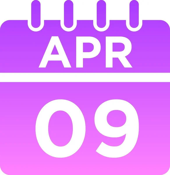 Calendar April Glyph Icon — Stock Photo, Image