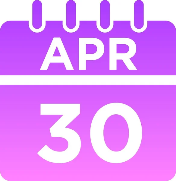 Calendario April Glyph Icono —  Fotos de Stock