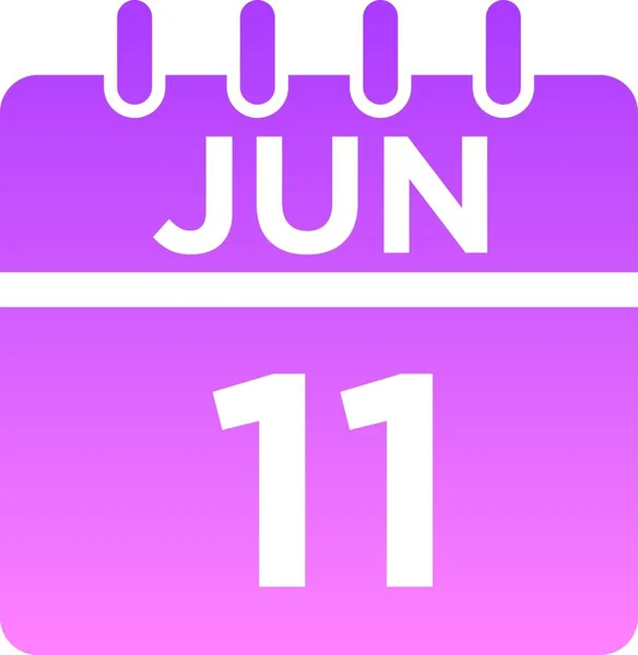 Calendario Junio Glifo Icono —  Fotos de Stock