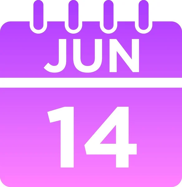 Calendario Junio Glifo Icono —  Fotos de Stock