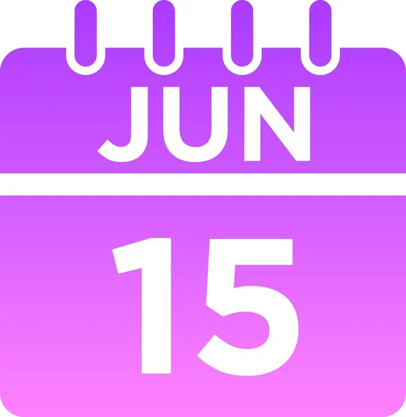 Calendario Junio Glifo Icono —  Fotos de Stock