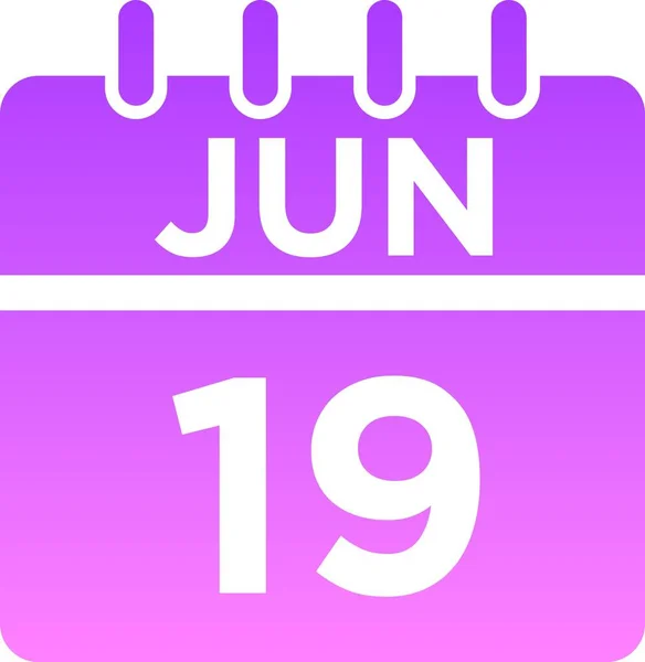 Calendario Junio Glifo Icono —  Fotos de Stock