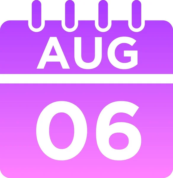 Calendar August Glyph Icon — Stock Photo, Image