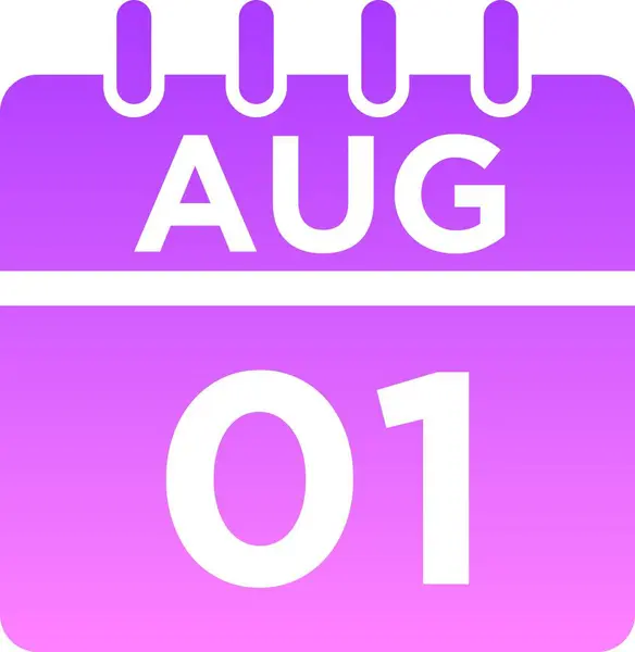 Calendar August Glyph Icon — Stock Photo, Image