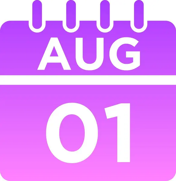 Calendario August Glyph Icono —  Fotos de Stock