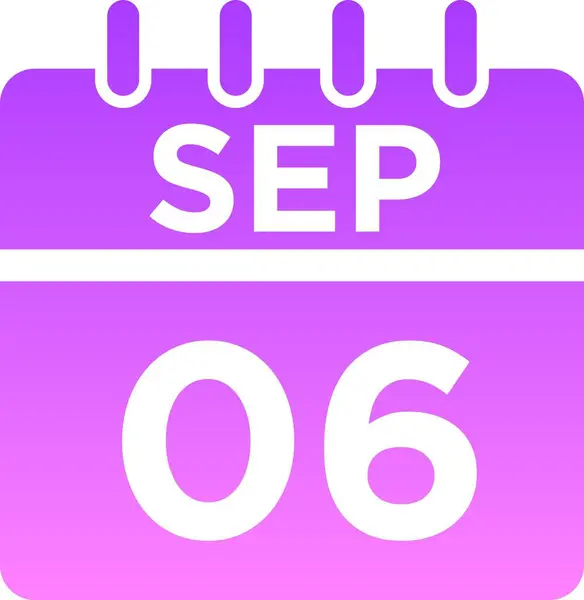 Takvim Eylül Glyph Simgesi — Stok fotoğraf