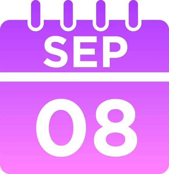 Calendário Setembro Ícone Glyph — Fotografia de Stock