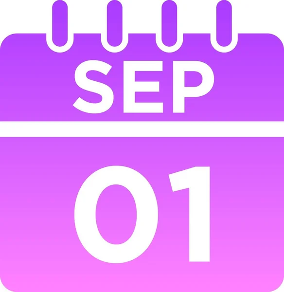 Calendário Setembro Ícone Glyph — Fotografia de Stock