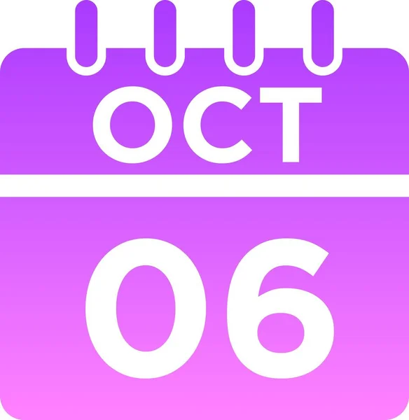 Kalender Oktober Glyf Ikon — Stockfoto