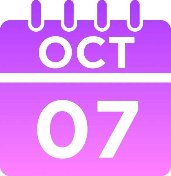 Kalender Oktober Glyf Ikon — Stockfoto