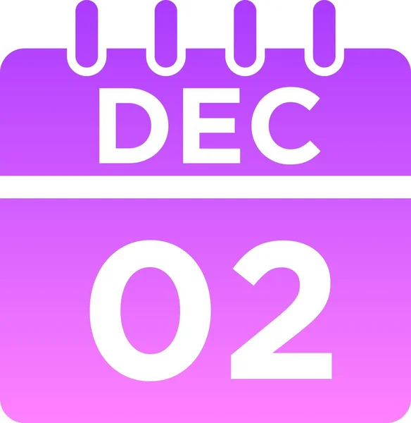 Ikon Glyph Kalender Desember — Stok Foto